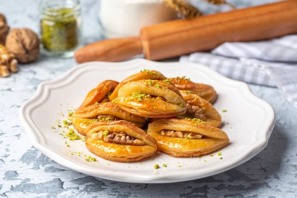 Dilberdudagi Walnut Traditional Feast Ramadan Dessert Syrup Turkish Name Dilber — Stock Photo, Image
