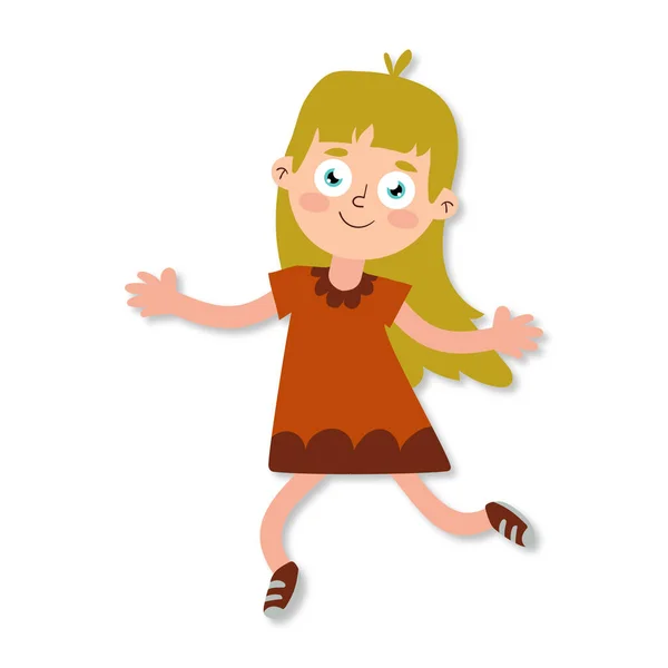 Cheerful Happy Girl Child Jumping Fun — Stock Photo, Image