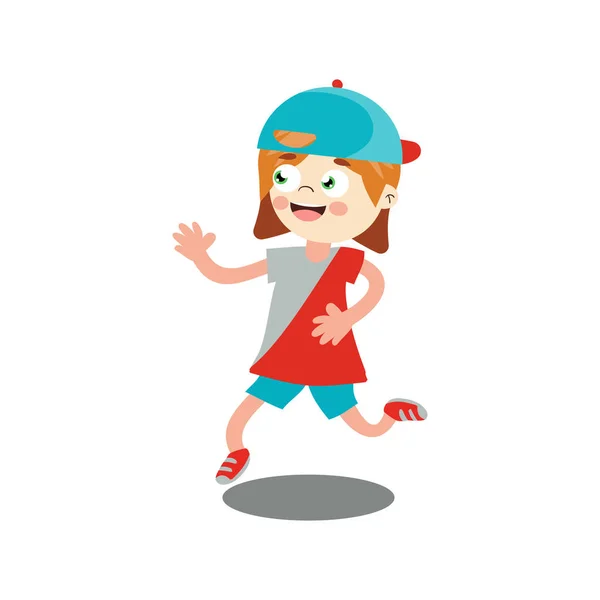 Cheerful Happy Boy Child Jumping Fun — Stock Photo, Image