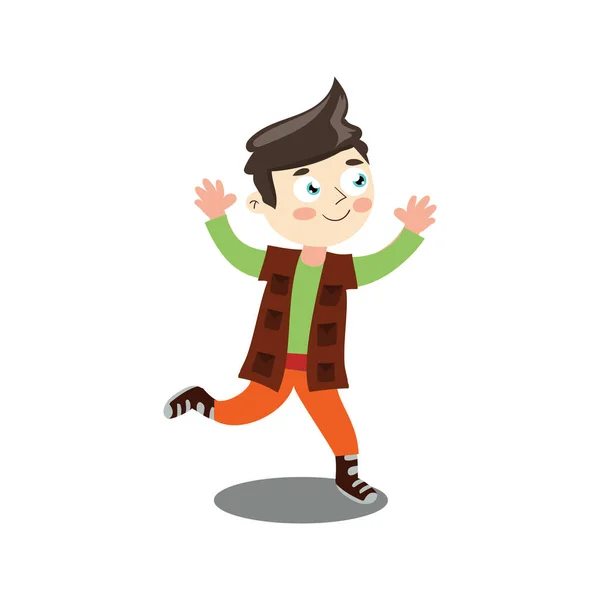 Cheerful Happy Boy Child Jumping Fun — Stock Photo, Image