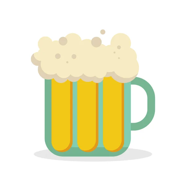 喝啤酒的一个孤立的平面例子 两只手拿着杯子和杯子啤酒叮当作响 白人背景的酒吧庆祝派对 — 图库照片