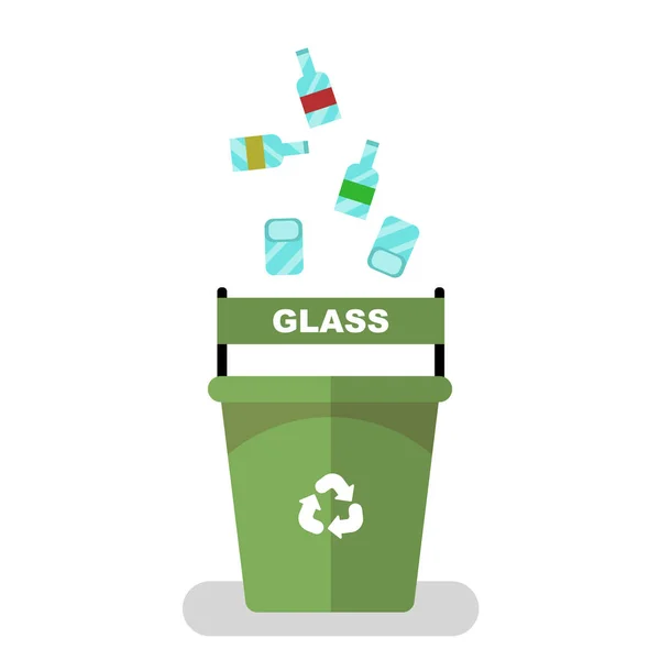 Prullenbak Van Glas Milieubeschermingsrecyclingsysteem — Stockfoto