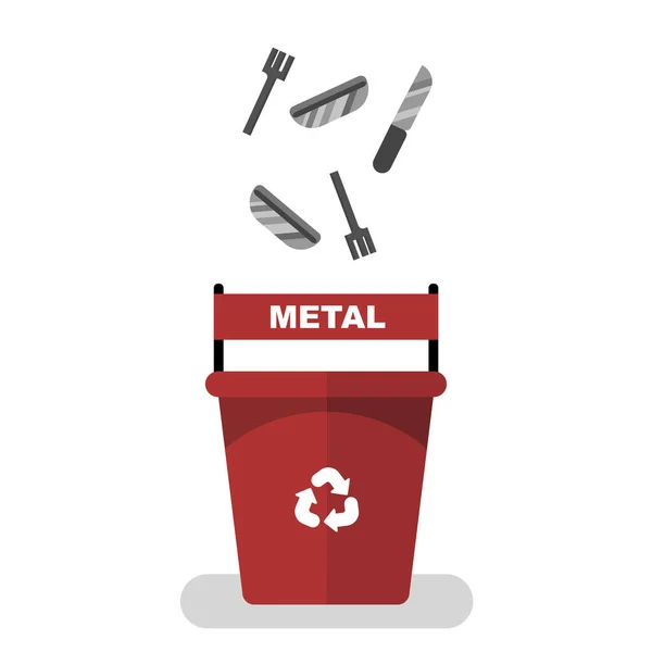 Cubo Reciclaje Metal Sistema Reciclado Protección Medioambiental —  Fotos de Stock