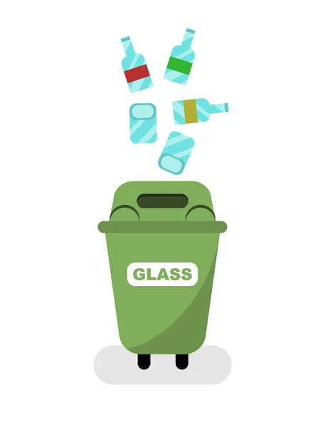 Glass Recycling Bin Environmental Protection Recycling System — Stock Photo, Image