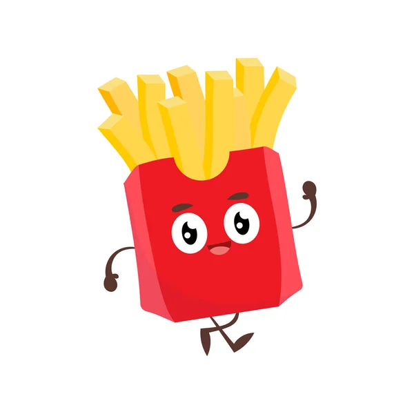 Cartoon Illustration Von Niedlichen Spaß Pommes Frites Bratkartoffeln — Stockfoto