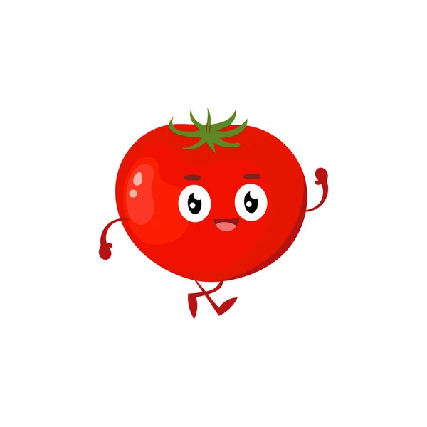 Cute Funny Fresh Tomato Cartoon — Stock Photo, Image