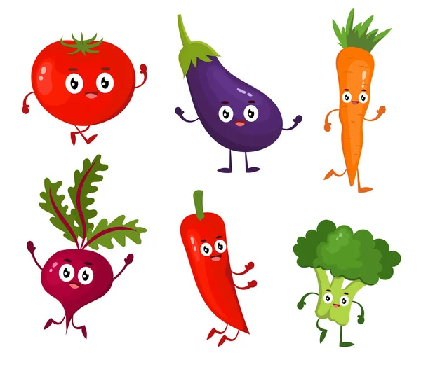 Cheerful Fun Vegetables Cartoon Illustration — Stock Photo, Image