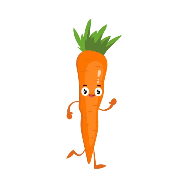Bonito Divertido Fresco Dibujo Animado Zanahoria —  Fotos de Stock