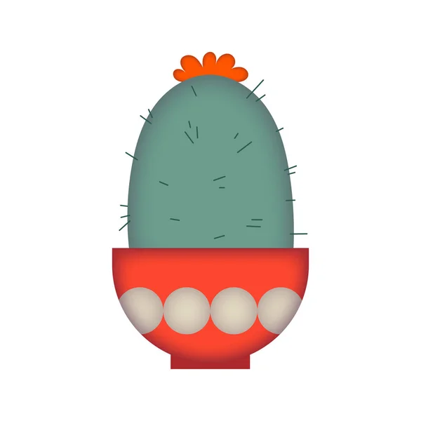 Ozdobný Kaktus Květináči Kreslené Ilustrace — Stock fotografie