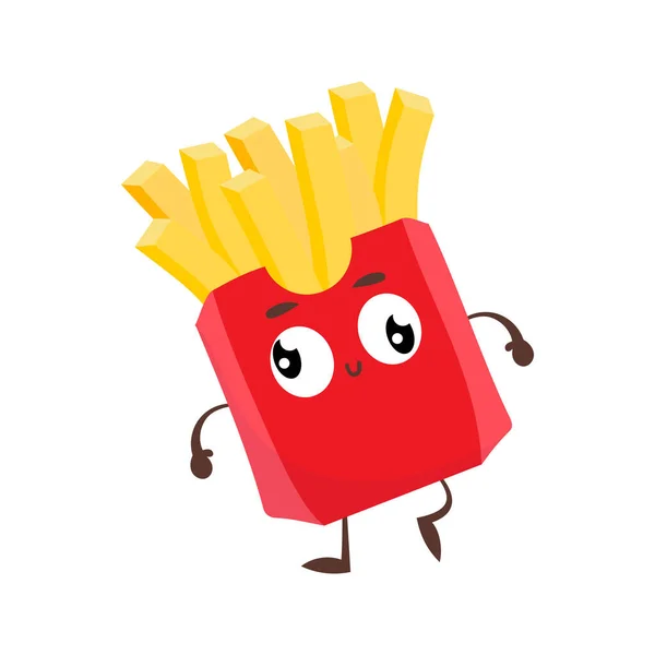 Cartoon Illustration Von Niedlichen Spaß Pommes Frites Bratkartoffeln — Stockfoto