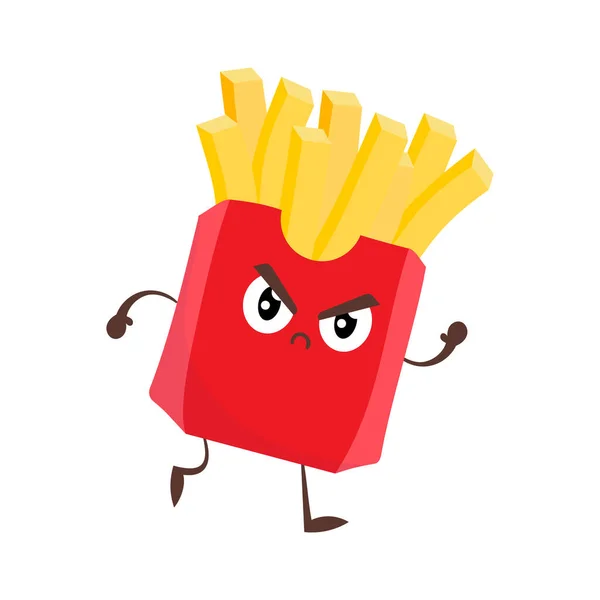 Cartoon Illustration Von Niedlichen Spaß Pommes Frites Bratkartoffeln — Stockfoto