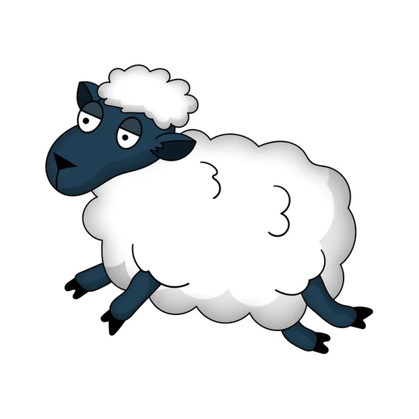 Διασκέδαση Ευτυχισμένη Εικόνα Κινουμένων Σχεδίων Πρόβατα — Φωτογραφία Αρχείου