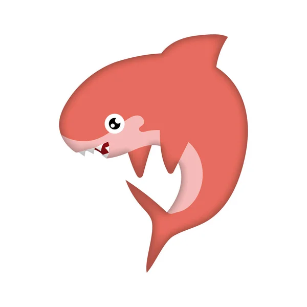 Eğlenceli Mutlu Köpek Balığı Karikatürü Çizimi — Stok fotoğraf