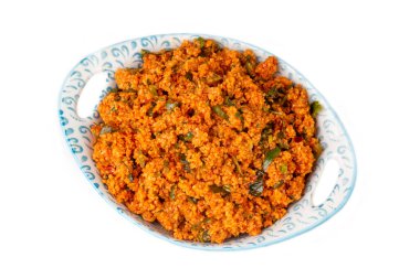 Geleneksel lezzetli Türk yemekleri aperatifi: bulgur salatası (kisir)