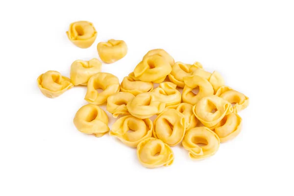 Raw Fresh Tortellini Pasta Isolated White Background — Stock Photo, Image