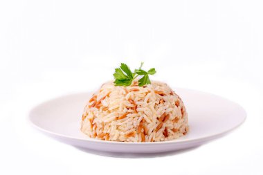 beyaz zemin üzerine pirinç levha