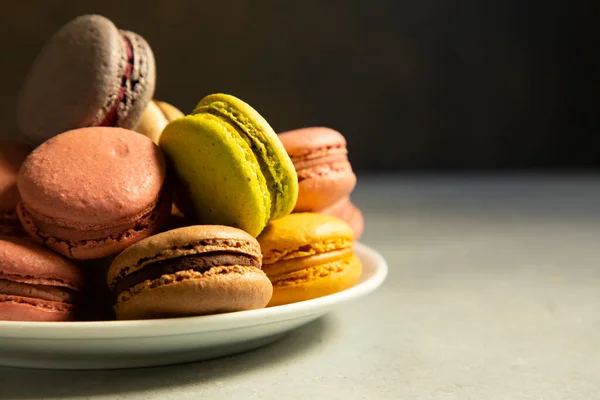 Bolos Macaroon Coloridos Pequenos Muffins Franceses — Fotografia de Stock