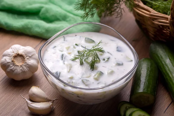 Antipasto Tradizionale Delizioso Tzatziki Nome Turco Cacik — Foto Stock