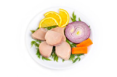 Türk mezeleri zeytinyağlı Tunny Balığı (Türkçe: Lakerda))