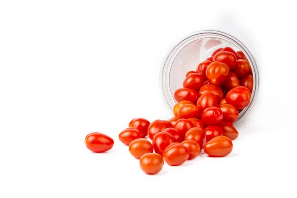 Cherry Tomatoes White Background Lycopersicon Esculentum Mill Helps Body Fight — Stock Photo, Image