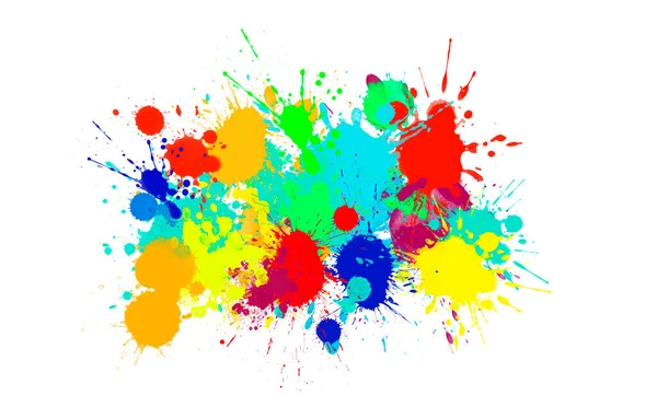 Splashing Colorful Watercolor Colors Paper Create Background Texture — Foto de Stock