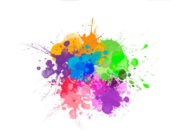 Splashing Colorful Watercolor Colors Paper Create Background Texture — Foto de Stock