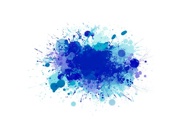 Малюнок Падає Бризки Фону Синього Кольору — стокове фото