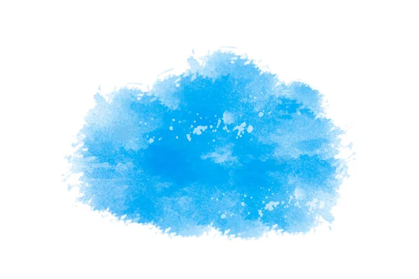 Resumo Líquido Aquarela Azul Isolado Sobre Fundo Branco — Fotografia de Stock