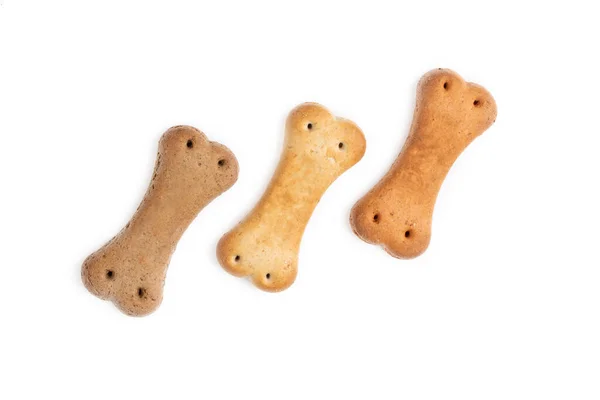 Bruine Hond Koekjes Een Witte Achtergrond — Stockfoto