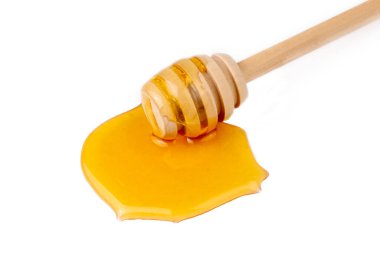 Bal kaplamalı bal beyaz arka planda izole.