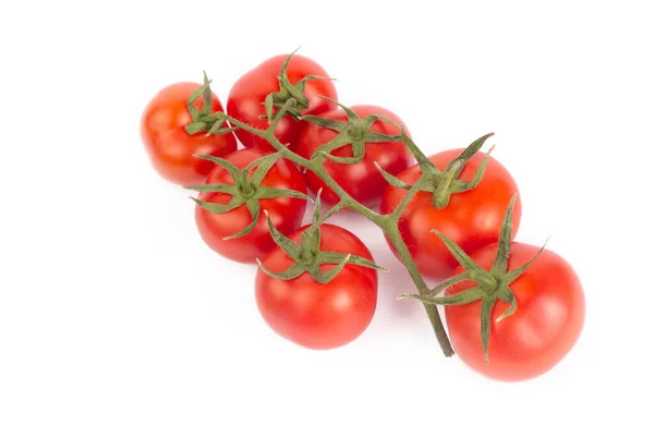 Tomates Vermelhos Orgânicos Frescos Sobre Fundo Branco — Fotografia de Stock
