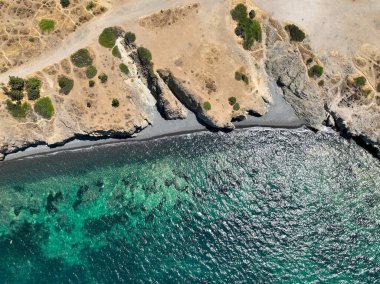 Beautiful blue sea, Foca - Izmir - Turkey aerial photo shoot with drone