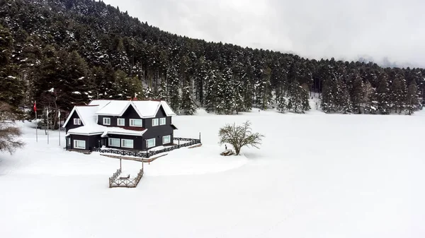 Golcuk Bolu Turkey Winter Snow Landscape Travel Concept Photo — Foto de Stock