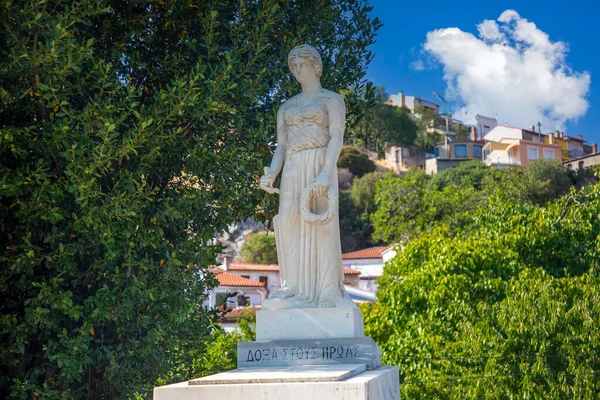 Statue Sappho Village Agiasos Island Lesbos Greece — Stockfoto