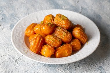 Traditional delicious Turkish dessert; tulumba tatlisi