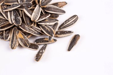 Sunflower Seeds Salted on the white background
