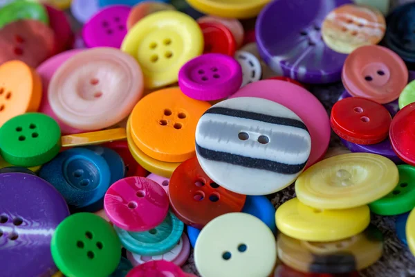Cucire Bottoni Sfondo Colorato Cucitura Texture Pulsanti — Foto Stock