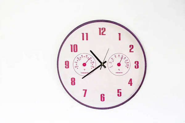 Настінний Годинник Ізольовано Білому Тлі — стокове фото