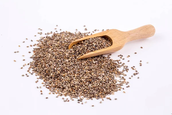 Chia Seeds White Background —  Fotos de Stock