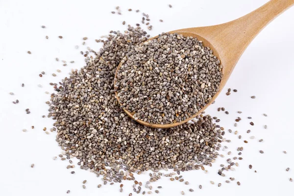 Chia Seeds White Background — 스톡 사진