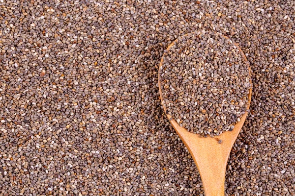 Chia seeds on the white background
