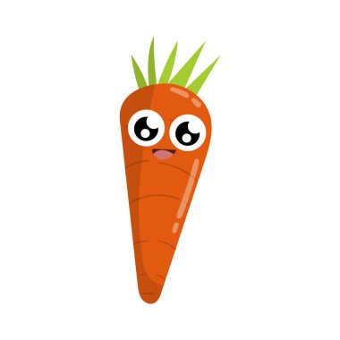 Sevimli, komik, taze havuç karikatürü