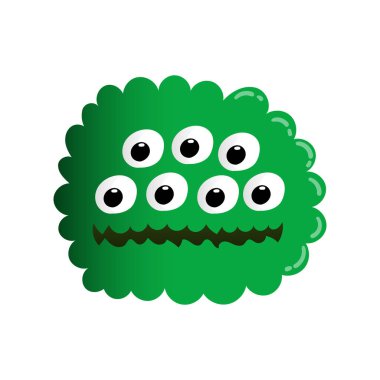 Different, interesting, funny cartoon figure; bacteria or germ or virus
