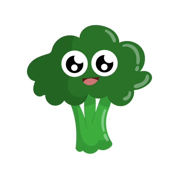 Cute Fun Fresh Broccoli Cartoon — Stock Photo, Image