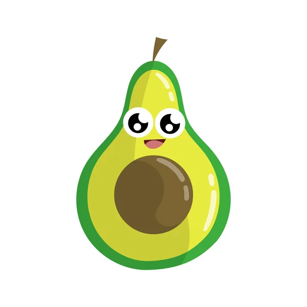 Cute Avocado Fruit Cartoon Character — Stok fotoğraf