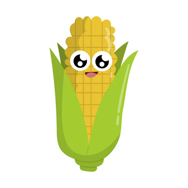 Cute Corn Vegetable Cartoon Character — 스톡 사진