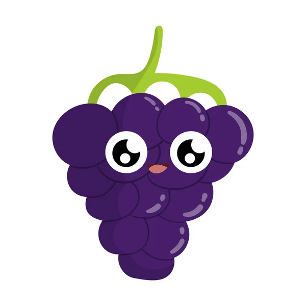 Cute Fun Black Grape Cartoon Figure — Zdjęcie stockowe