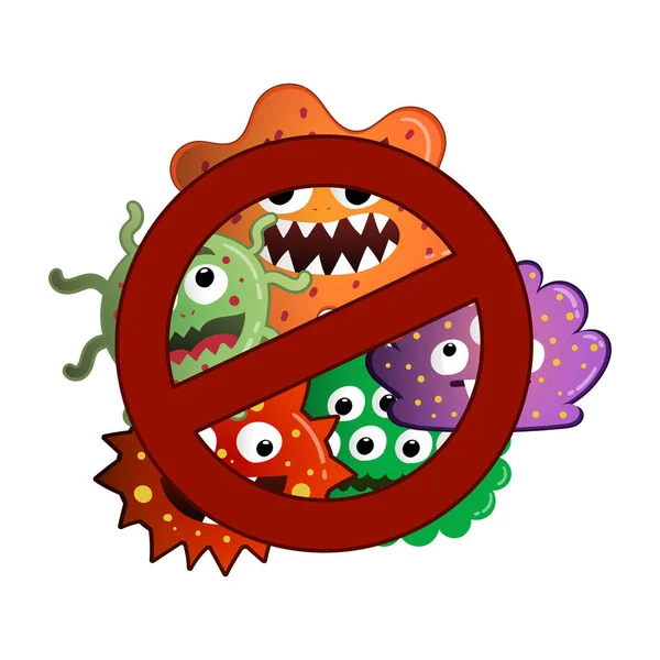 Cartoon stop virus and bacteria