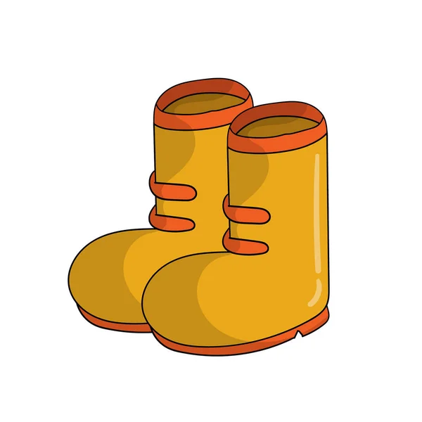 Autumn Concept Yellow Boots Isolated — Foto Stock