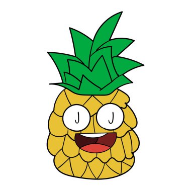 Sevimli ve komik ananas karakteri